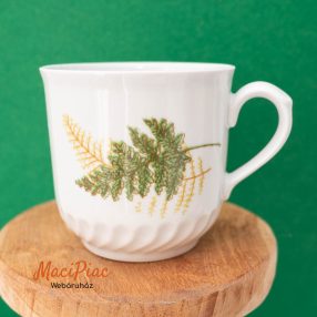   Páfrány mintás vintage porcelán csésze, bögre Alba Julia porcelángyár terméke