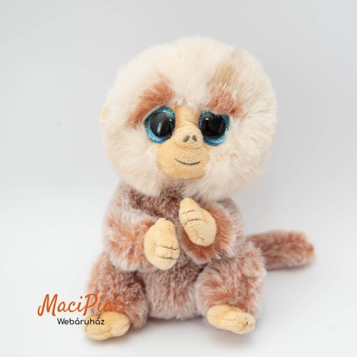 Plüss majom a Ty 2023 Beanie Babies márkájú Stubby nevet viseli, csillogó kék szemű
