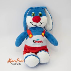 Kinder plüss nyúl, nyuszikantáros nadrágban hímzéssel 