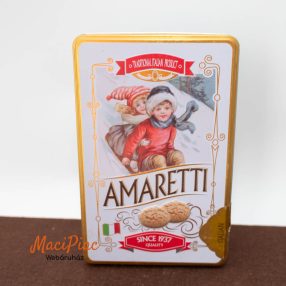   Felnyitható tetejű vintage fém doboz Gadeschi Amaretti Olasz mandulás sütemény volt benne (dombor mintás)