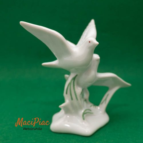  Dorohoi galamb pár, porcelán kézzel festett, jelzett 1960-1980