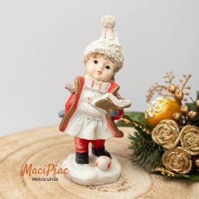   Karácsonyi kislány vintage figura nipp, dekoráció "Carol Singer" (karácsonyi kántáló)