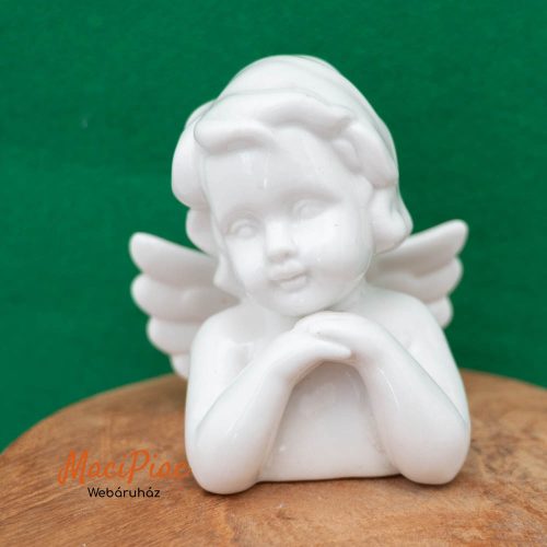 Porcelán könyöklő angyal nipp, dísztárgy Német