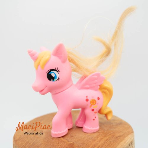 Rózsaszín fogatható fejű gumi unikornis, póni My Little Pony (Én kicsi pónim)  nyalóka mintás