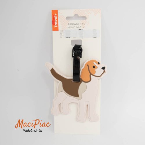 Beagle kutyát formázó TRAVEL bőröndcímke (poggyászcímke) Új!