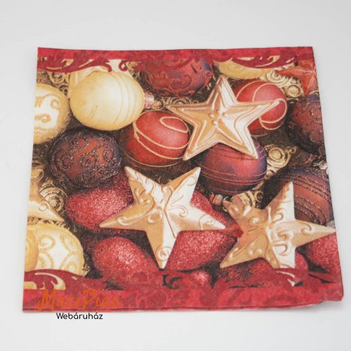 Karácsony mintás szalvéta Bella Casa Müller Német termék 33x33 cm 3 rétegű