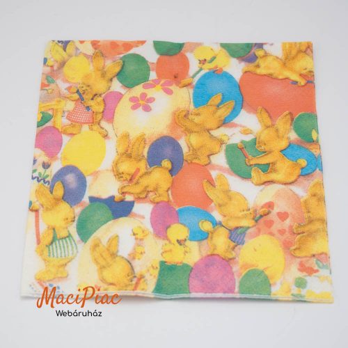 Húsvét nyuszik tojást festenek mintás szalvéta Hosti Német termék 33x33 cm 3 rétegű