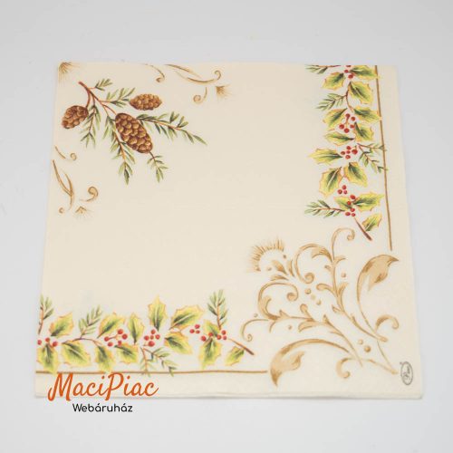 Karácsony mintás szalvéta Német termék 33x33 cm 3 rétegű