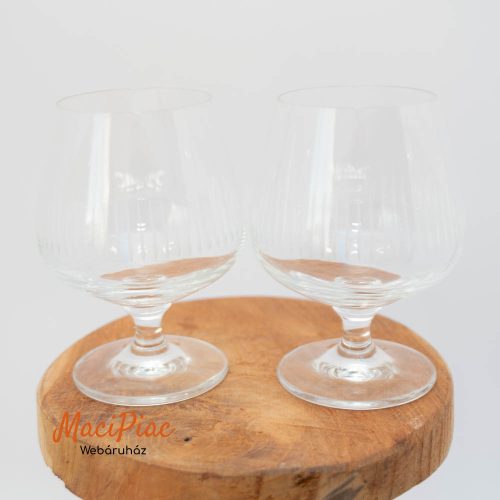 Üveg konyakos pohár (más néven brandy-s vagy ballonpohár) 2 db