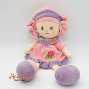 Textil plüss rózsaszín rongy baba Virág