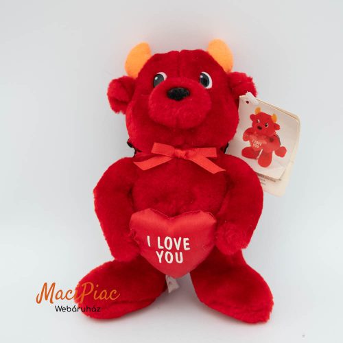 Plüss ördög I LOVE YOU felíratú szívvel RUSS márka Új!