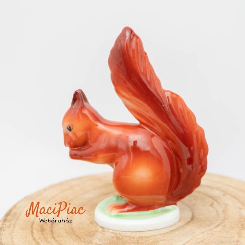  Hollóházi vintage porcelán mókus részletgazdag festéssel, gyűjteményből 1.oszt.figura, nipp, dísztárgy 1970-1989 Jelzett!