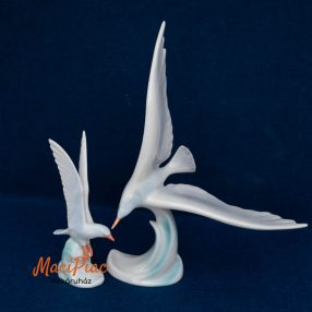 Porcelán Hollóházi madár nipp, dekoráció 2 db sirály