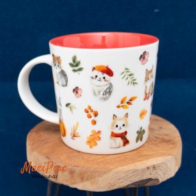   Őszi cica mintás porcelán bögre PEPCO HOME 4 db 2026-os 1x jelent meg, nem lehet kapni már Új!