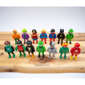   Playmobil kinder műanyag figurák 18 db DC képregényhősök és gonosztevők együtt