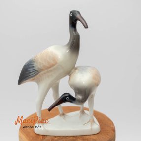   Porcelán madár nipp, dekoráció jelzett Hollóházi 17 cm-es gyönyörű Ibisz pár (csőrük hegye letőrt) Hibás!