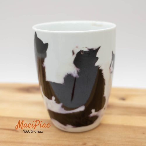 Cica mintás Japán porcelán gyerek bögre Siaki márka (hibás)