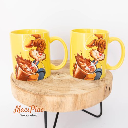 Sárga színű bögre nyuszi mintával Nesquik Kakaós  3dl 2 db