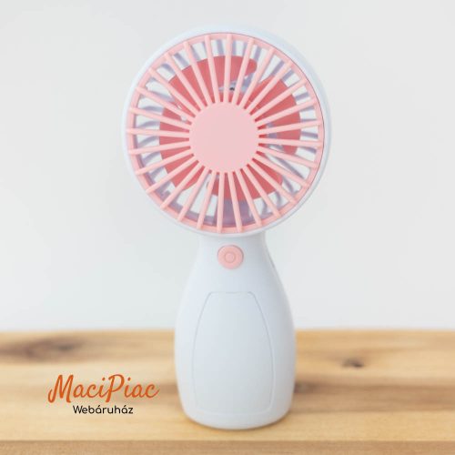 Fehér-rózsaszín mini kézi ventilátor USB Mini Fan (nem túl erős, de kellemesen hűsít a forró nyárban) csomagolássérült