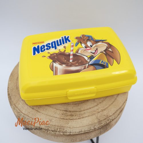 Nesquik kakaós sárga téglalap alakú uzsonnás, uzsonnatartó felnyitható tetejű műanyag doboz gyerekeknek CURVER