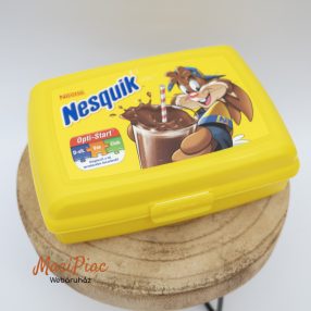   Nesquik kakaós sárga téglalap alakú uzsonnás, uzsonnatartó felnyitható tetejű műanyag doboz gyerekeknek CURVER