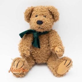 Plüss vintage Teddy bear maci zöld sállal Német