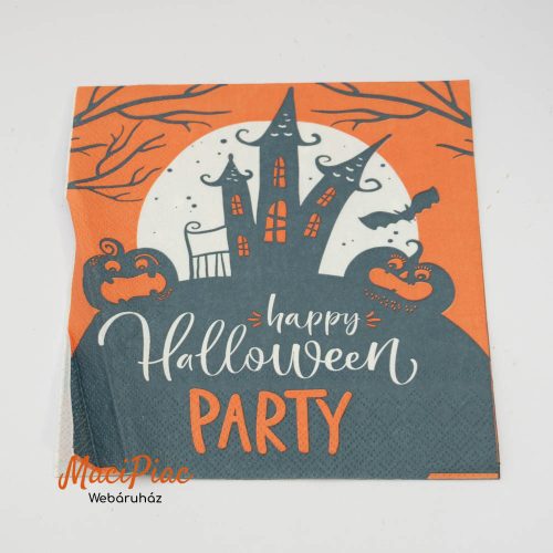 Halloweeni tök mintás szalvéta  33x33 cm  3 rétegű 2 db, sérült