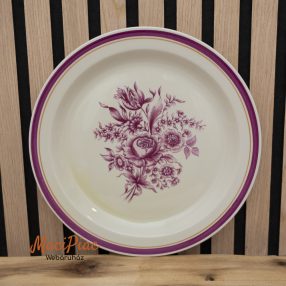 Porcelán vintage rózsa mintás falitányár, tál (lila)