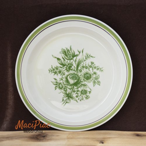 Porcelán vintage rózsa mintás falitányár, tál (zöld)