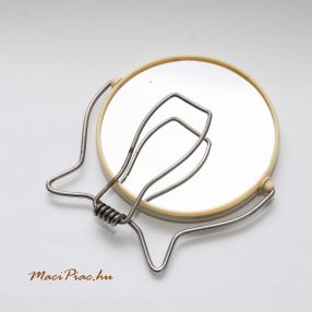   Régi letámasztható két oldalas kerek borotválkozó tükür (vajszinű)