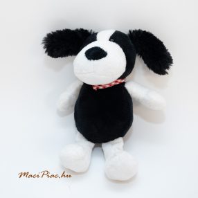   Kinder plüss fekete kutya piros fehér kockás kendővel a nyakában Ritkaság! 