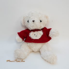 Plüss fehér maci MÜLLER kötött pulcsiban