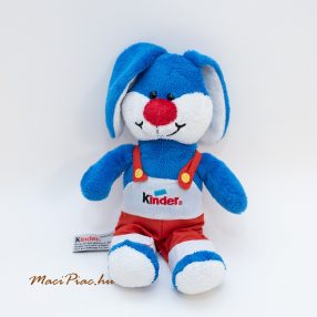 Kinder plüss nyúl, nyuszikantáros nadrágban hímzéssel 