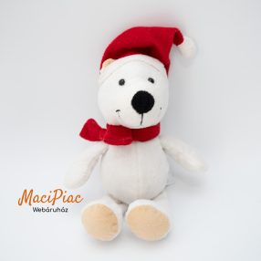 Kinder plüss Mikulás sapkás jegesmedve maci 