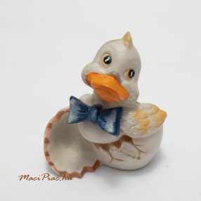   Vintage porcelán kacsa tojással húsvéti dekoráció, nipp