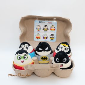   Tesco DC super heroes plüssfigurák tojástartóval 5 figura, 1 db hiányzik, nem lett meg Újszerűek!