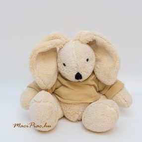   Plüss nyúl, nyuszi drapp színű pólóban, puha, ölelnivaló