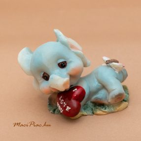   Kerámia kék színű elefánt nipp szívvel  I LOVE YOU felírattal