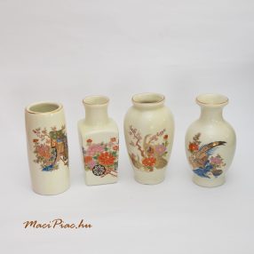   Porcelán mini arany színű díszítéssel mintás vázák 4 db egyben