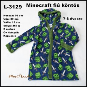 Minecraft fiú köntös 7-9 évesre