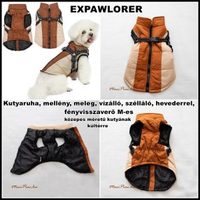   Kutyaruha, mellény, meleg, vízálló, szélláló, hevederrel, fényvisszaverő M-es EXPAWLORER