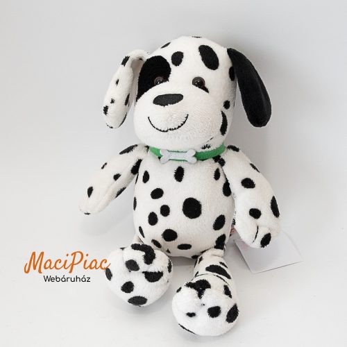 Kinder plüss dalmata kutya zöld nyakörvel, csont alakú dísszel Német Ritkaság!