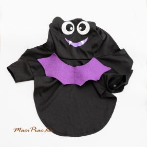   Halloweeni denevér jelmez kis testű kutyának, kutyaruha TRICK TERROR