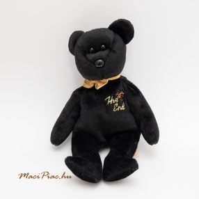   Plüss fekete maci  Ty Beanie Babie - Bear - 1999-es The End arany színű himzéssel