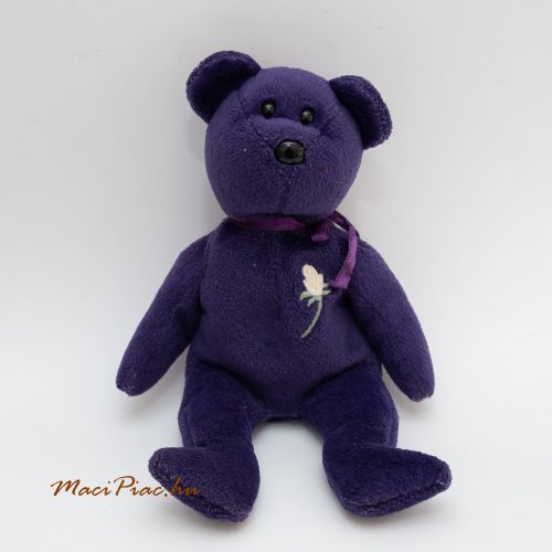  Ty plüss lila színű maci fehér rózsa hímzéssel Beanie Babies Princess 1997