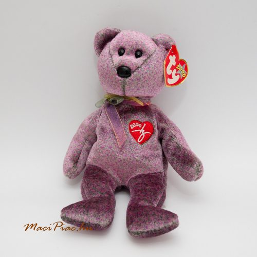 Plüss lila  szinváltós TY Beanie Baby 2000 Signature Bear Retired Ritkaság!