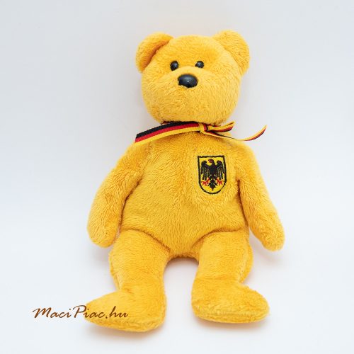 Plüss maci mustársárga TY Prinz von Gold the Bear (2001) Beanie Baby - Germany Exclusive 