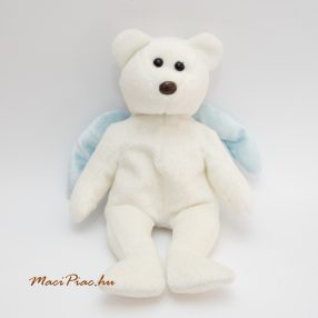   Plüss maci, mackó fehér, kék szárnyal TY Beanie Baby star the Angel Bear Available Holding 1998