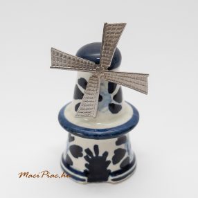 Holland porcelán malom fém szélmalom kerékkel Jelzett!