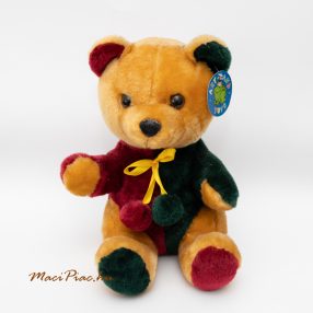 Plüss maci címkés (bordó-zöld mintával) ART LAND TOYS